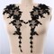 1 Pair 16" Length Black Beaded Floral Lace Appliques for Gothic Costume Veil Dress Design